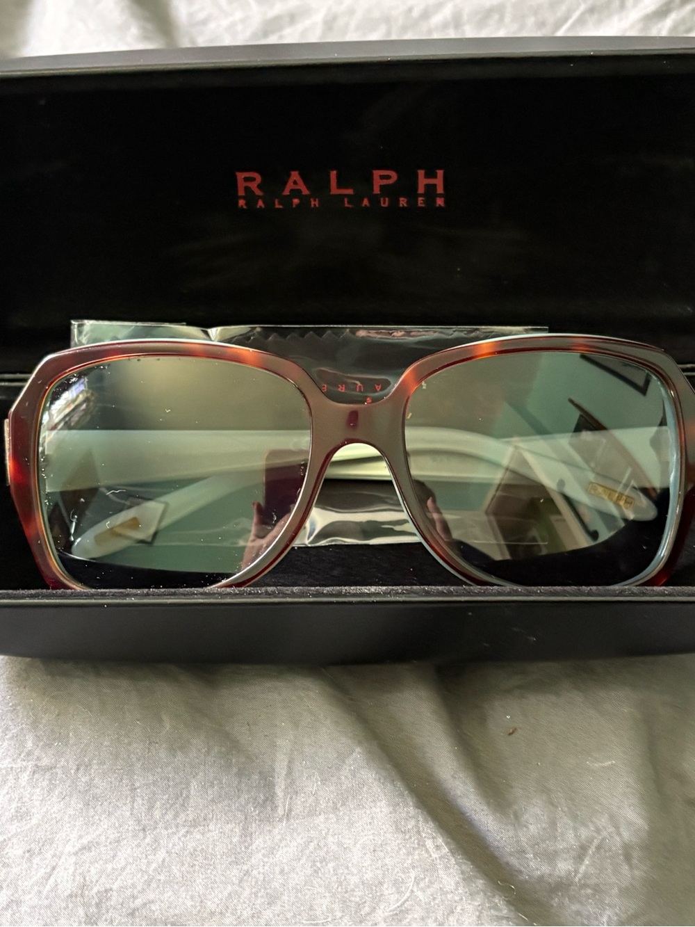 Ralph Lauren Tortoiseshell Frame Sunglasses with Green Lenses